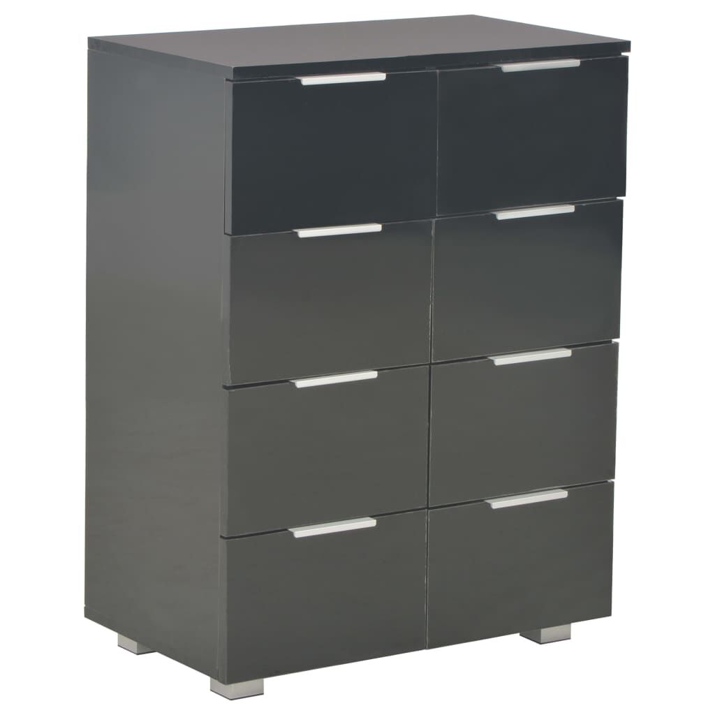 vidaXL Μπουφές Ψηλός Γυαλιστερός Μαύρος 60x35x80εκ. Επεξεργασμένο Ξύλο
