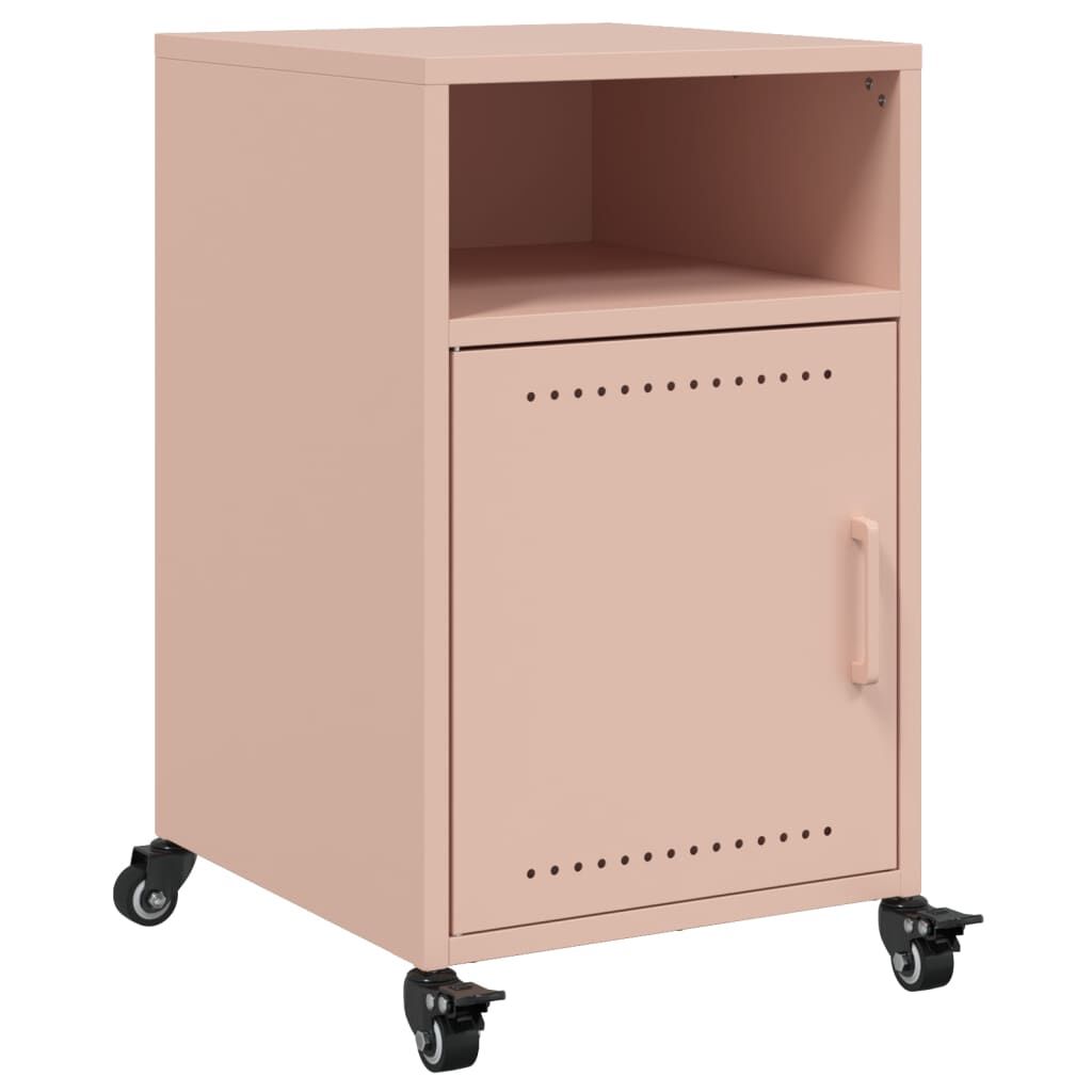 vidaXL Κομοδίνο Ροζ 36x39x59 εκ. από Χάλυβα