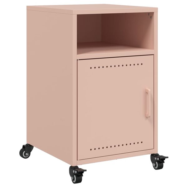 vidaXL Κομοδίνο Ροζ 36x39x59 εκ. από Χάλυβα