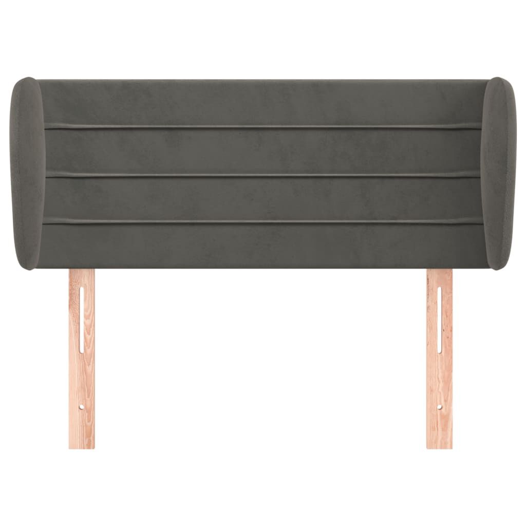 vidaXL Κεφαλάρι με Πτερύγια Σκούρο Γκρι 83x23x78/88 εκ. Βελούδινο