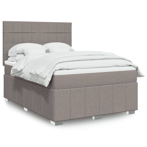 vidaXL &Kappa;&rho;&epsilon;&beta;ά&tau;&iota; Boxspring &mu;&epsilon; &Sigma;&tau;&rho;ώ&mu;&alpha; Taupe 160x200 &epsilon;&kappa;. &Upsilon;&phi;&alpha;&sigma;&mu;ά&tau;&iota;&nu;&omicron;