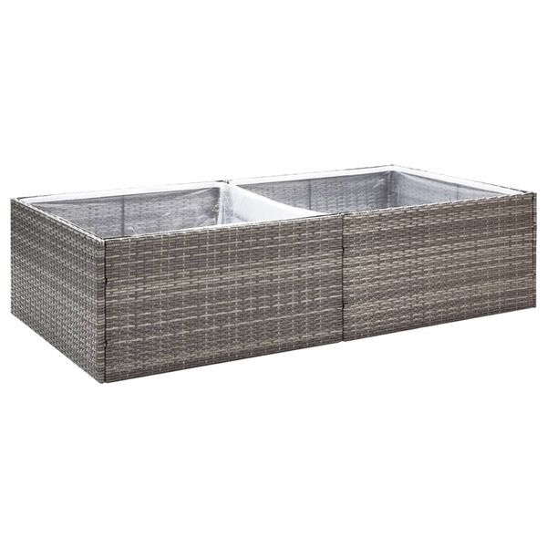 vidaXL Ζαρντινιέρα Κήπου Γκρι 157 x 80 x 40 εκ. από Συνθετικό Ρατάν