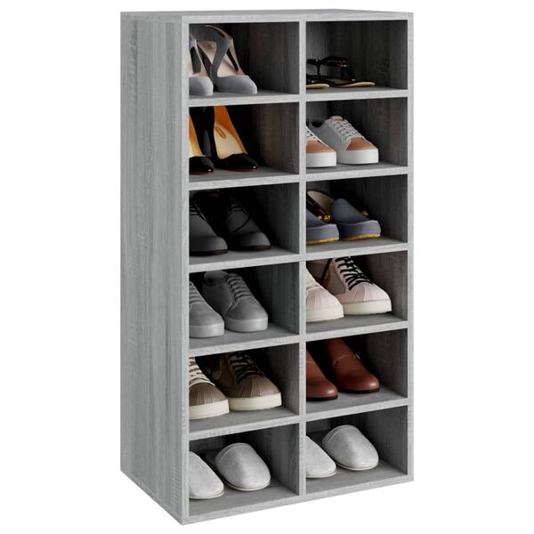 vidaXL Παπουτσοθήκη Γκρι Sonoma 54x34x100,5 εκ. από Επεξεργασμένο Ξύλο