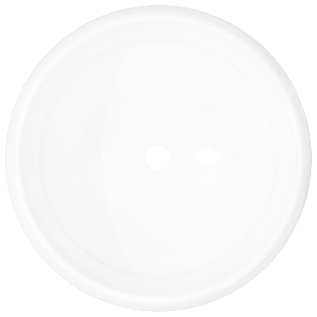 vidaXL Νιπτήρας Στρογγυλός Λευκός 40 x 15 εκ. Κεραμικός