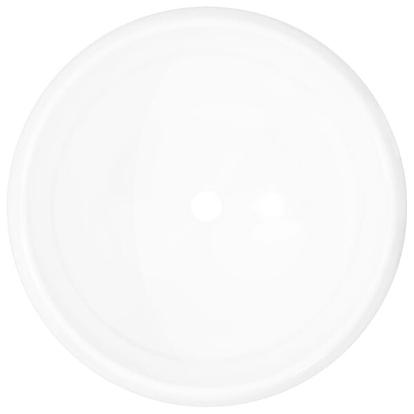 vidaXL Νιπτήρας Στρογγυλός Λευκός 40 x 15 εκ. Κεραμικός