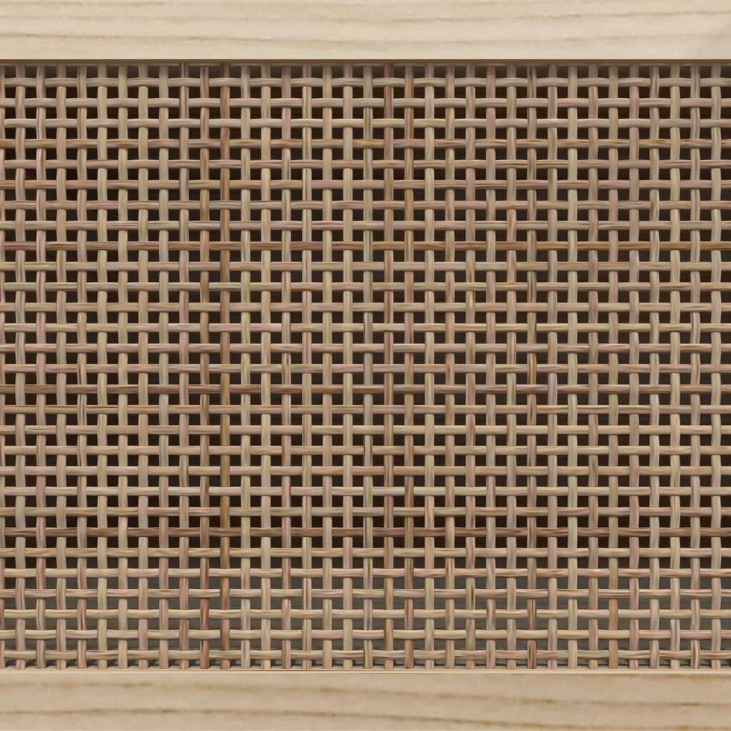 vidaXL Ντουλάπι Λευκό 60 x 30 x 70 εκ. από Μασίφ Πεύκο & Φυσικό Ρατάν