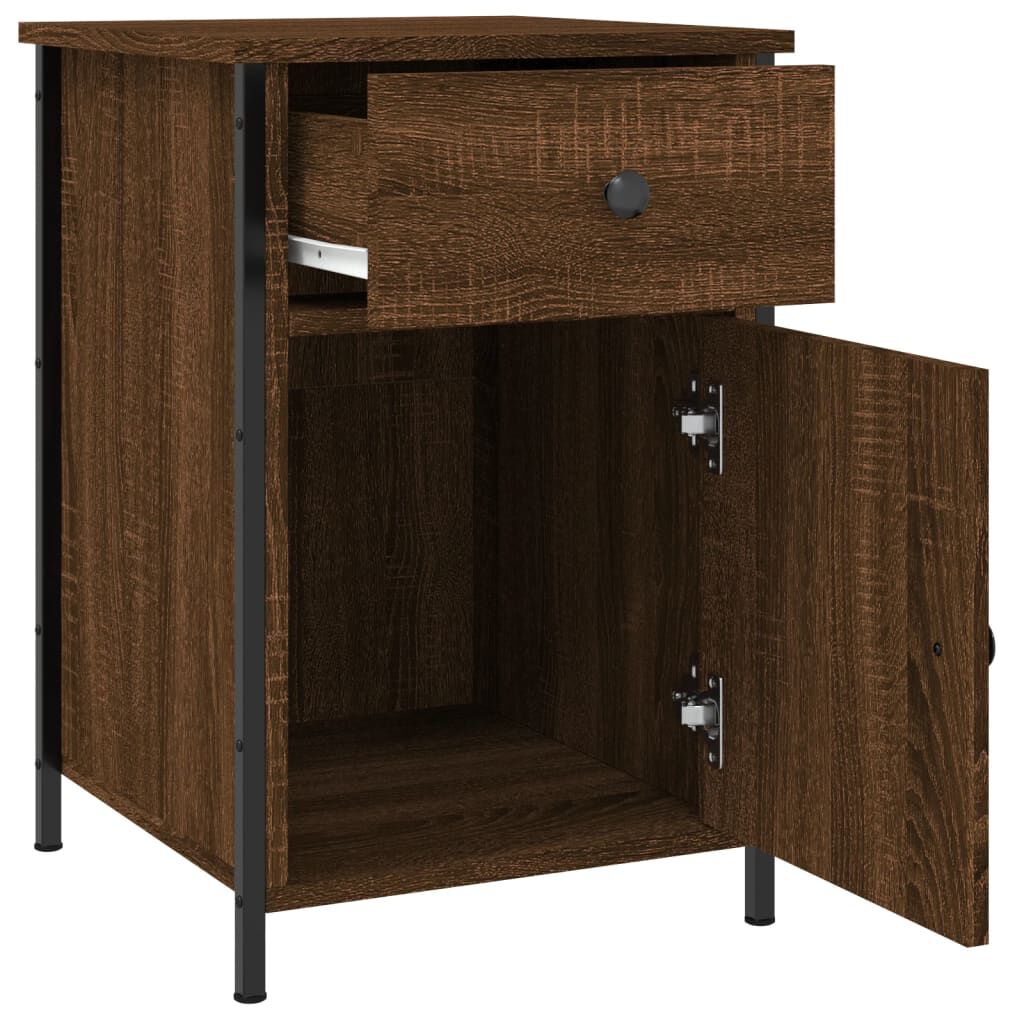 vidaXL Κομοδίνα 2 τεμ. Καφέ Δρυ 40x42x60 εκ. από Επεξεργ. Ξύλο
