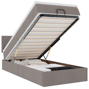 vidaXL Οθωμανικό κρεβάτι με στρώμα & LEDs Taupe 80x200cm ύφασμα
