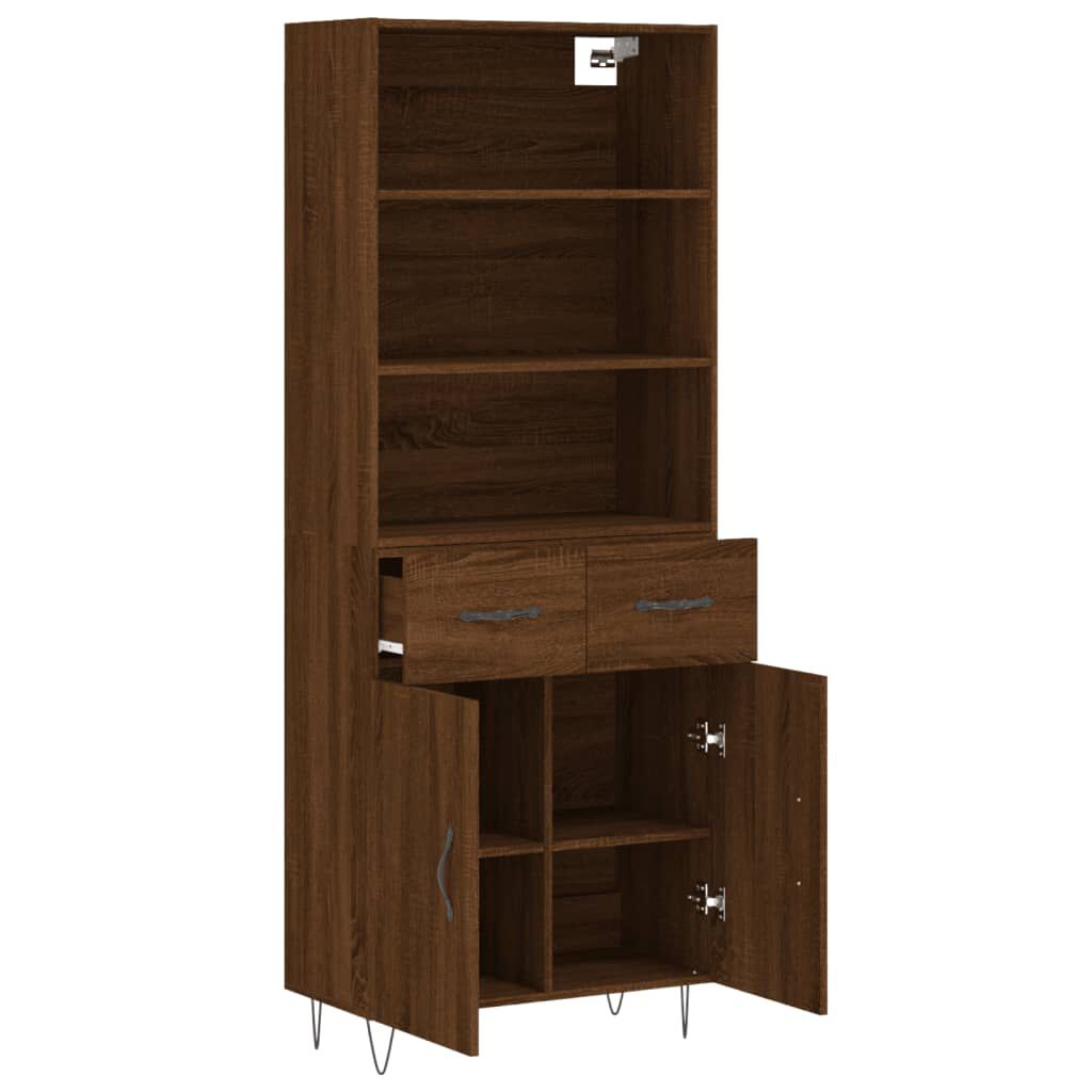 vidaXL Ντουλάπι Καφέ Δρυς 69,5 x 34 x 180 εκ. από Επεξεργασμένο Ξύλο