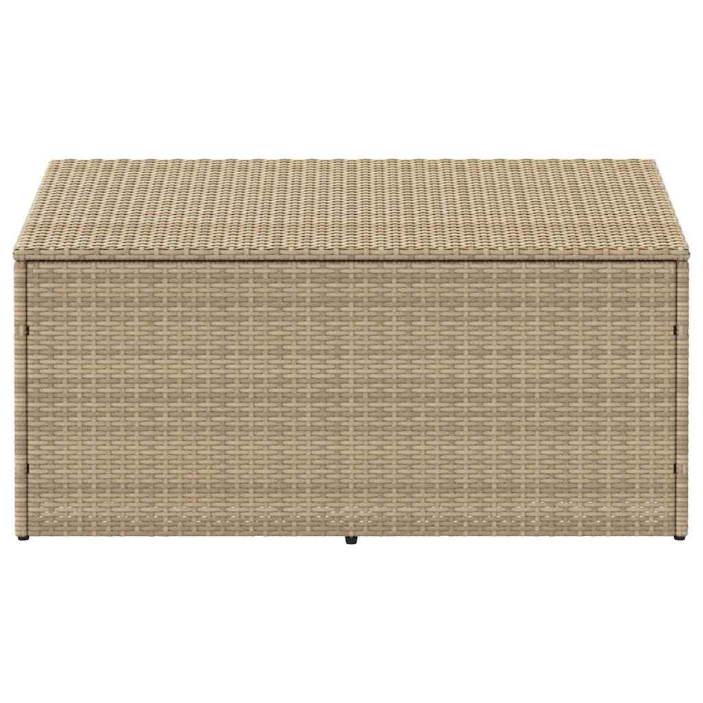 vidaXL Box αποθήκευσης κήπου Μπεζ 110x50x58 cm Poly Rattan