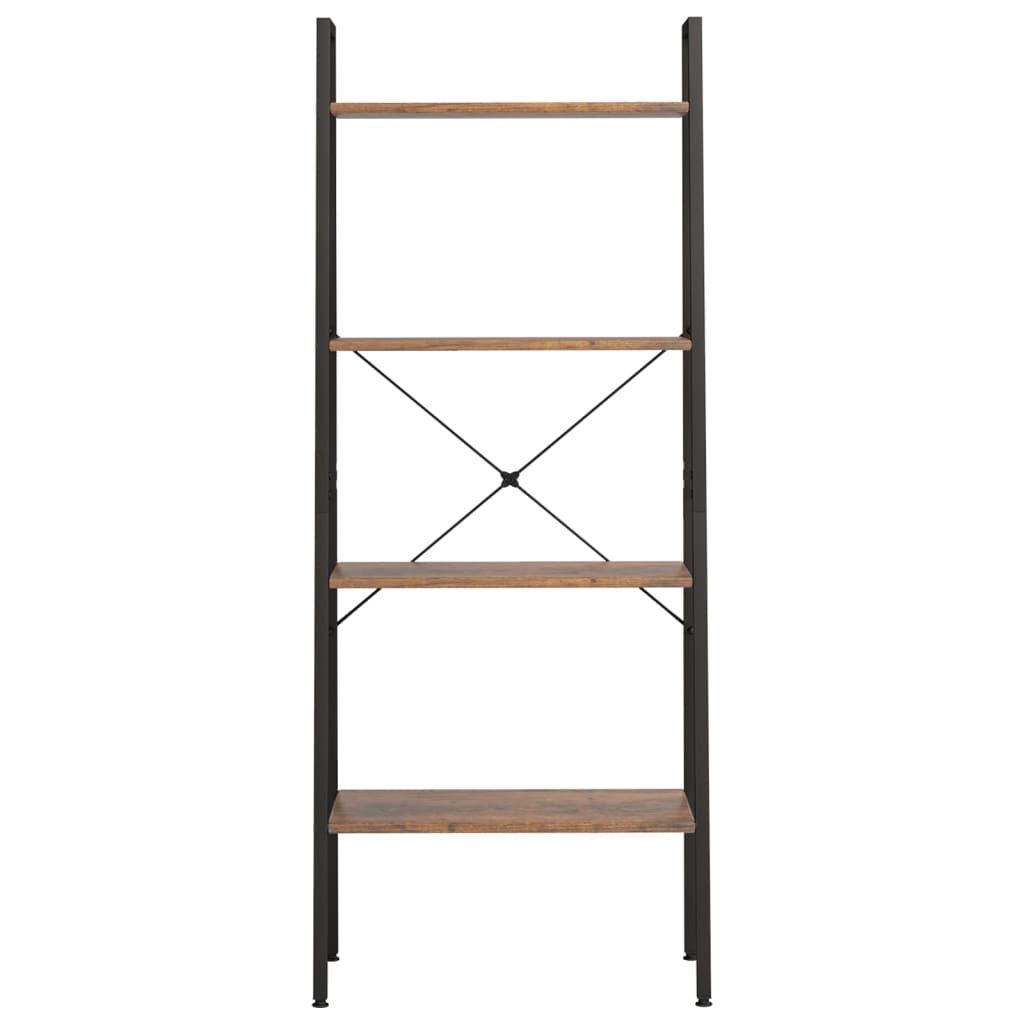 vidaXL Ραφιέρα 4 Επιπέδων Σκούρο Καφέ & Μαύρο 56x35x140 εκ.