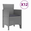 vidaXL Σέτ φαγητού για κήπο 13 pcs Ανοιχτό γκρι Rattan Polt