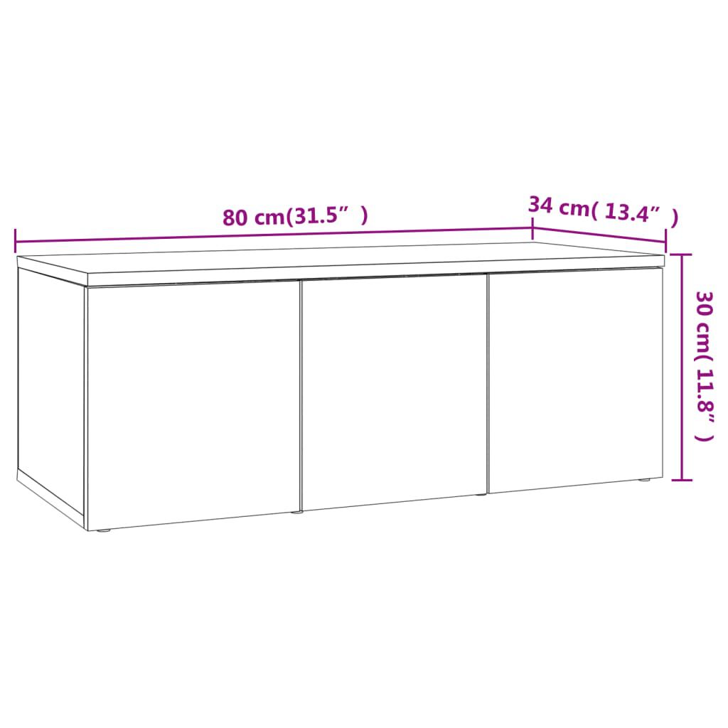 vidaXL Έπιπλο Τηλεόρασης Καφέ Δρυς 80 x 34 x 30 εκ. Επεξ. Ξύλο