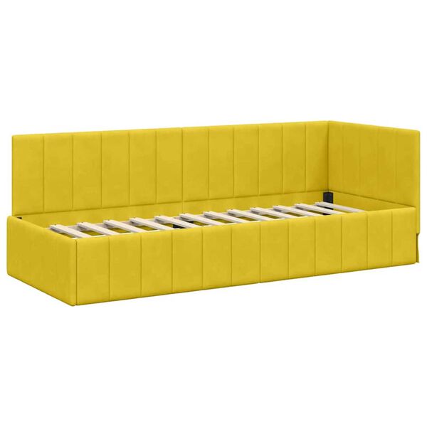 vidaXL Κρεβάτι Γωνίας με κεφαλάρι Κίτρινο 80 x 200 cm Βελούδο