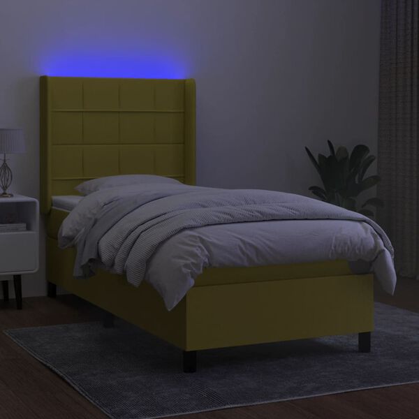 vidaXL &Kappa;&rho;&epsilon;&beta;ά&tau;&iota; Boxspring &mu;&epsilon; &Sigma;&tau;&rho;ώ&mu;&alpha; & LED &Pi;&rho;ά&sigma;&iota;&nu;&omicron; 100x200 &epsilon;&kappa; &Upsilon;&phi;&alpha;&sigma;&mu;ά&tau;&iota;&nu;&omicron;