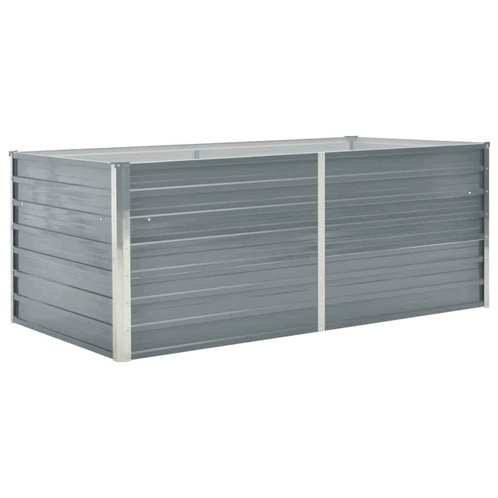 vidaXL Ζαρντινιέρα Ψηλή Γκρι 160 x 80 x 45 εκ. Γαλβανισμένος Χάλυβας