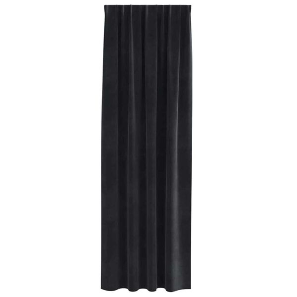 vidaXL Κουρτίνες με κουρτίνες 2 pcs Μαύρο 140 x 245 cm Βελούδο