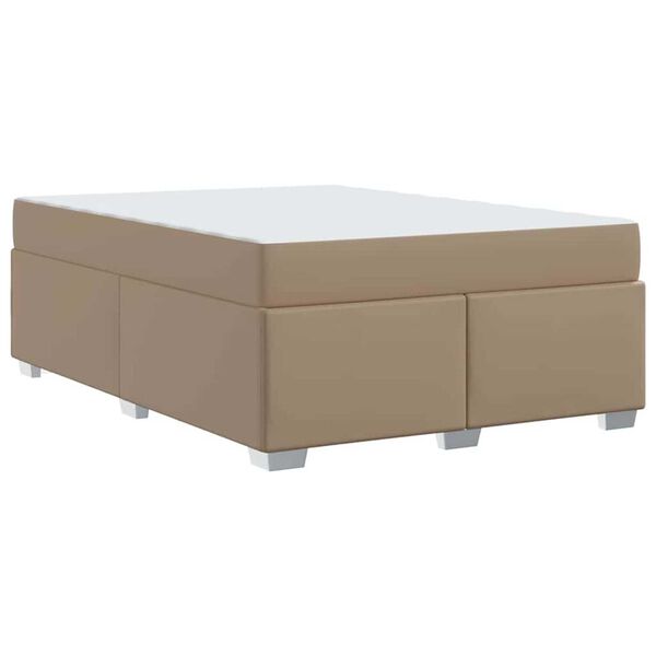 vidaXL Σκελετός Κρεβατιού Καπουτσίνο 160 x 200 cm Τεχνητό δέρμα