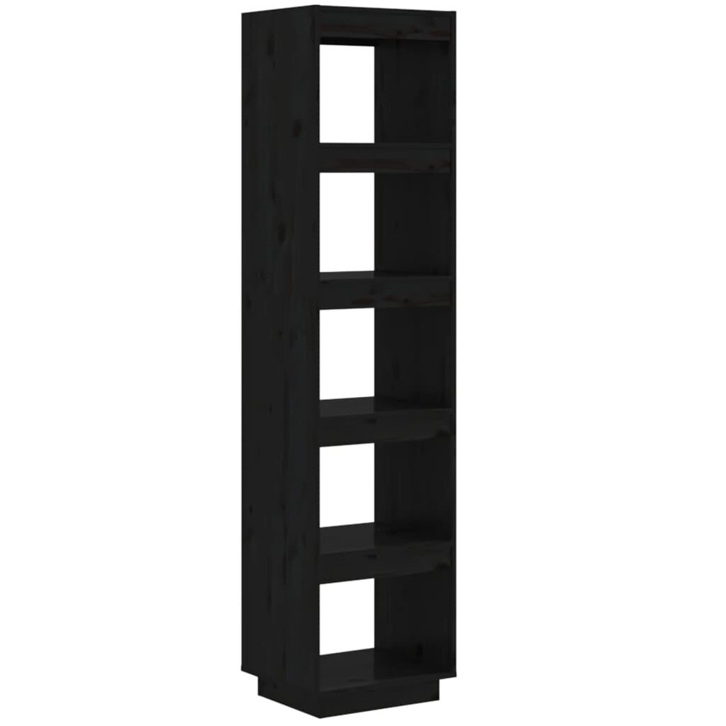 vidaXL Βιβλιοθήκη/Διαχωριστικό Χώρου Μαύρο 40x35x167 εκ. Μασίφ Πεύκο