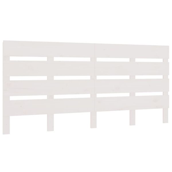 vidaXL Κεφαλάρι Κρεβατιού Λευκό 160 x 3 x 80 εκ. από Μασίφ Ξύλο Πεύκου