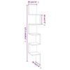 vidaXL Γωνιακή Ραφιέρα Τοίχου Καφέ Δρυς 20x20x127,5 εκ. Επεξεργ. Ξύλο