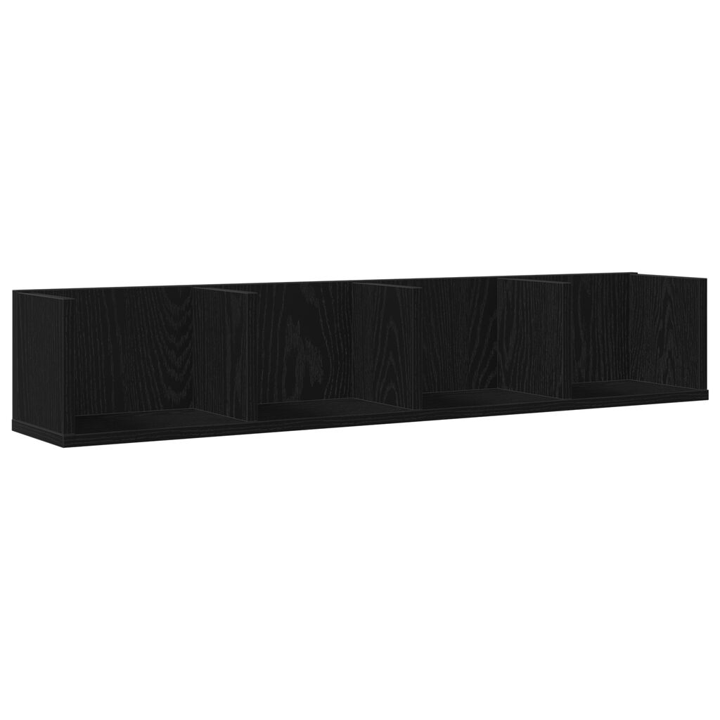 vidaXL Ράφι Τοίχου CD Μαύρος Δρυς 100x18x18 εκ Επεξεργασμένο Ξύλο