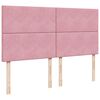 vidaXL Κρεβάτι Boxspring με Στρώμα Ροζ 200x200 εκ. Βελούδινο
