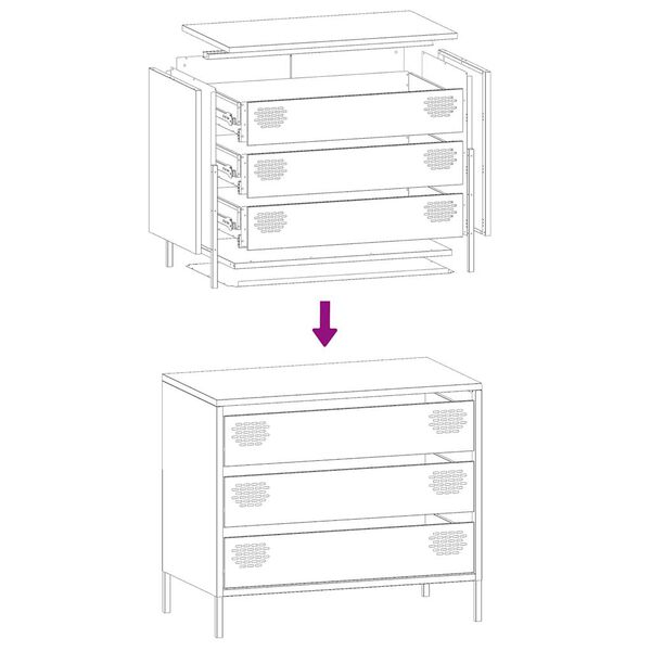 vidaXL Ντουλάπι Λευκό 68x39x58,5 εκ. από Χάλυβα Ψυχρής Έλασης