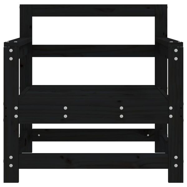 vidaXL Καρέκλες Κήπου 2 τεμ. Μαύρες από Μασίφ Ξύλο Πεύκου