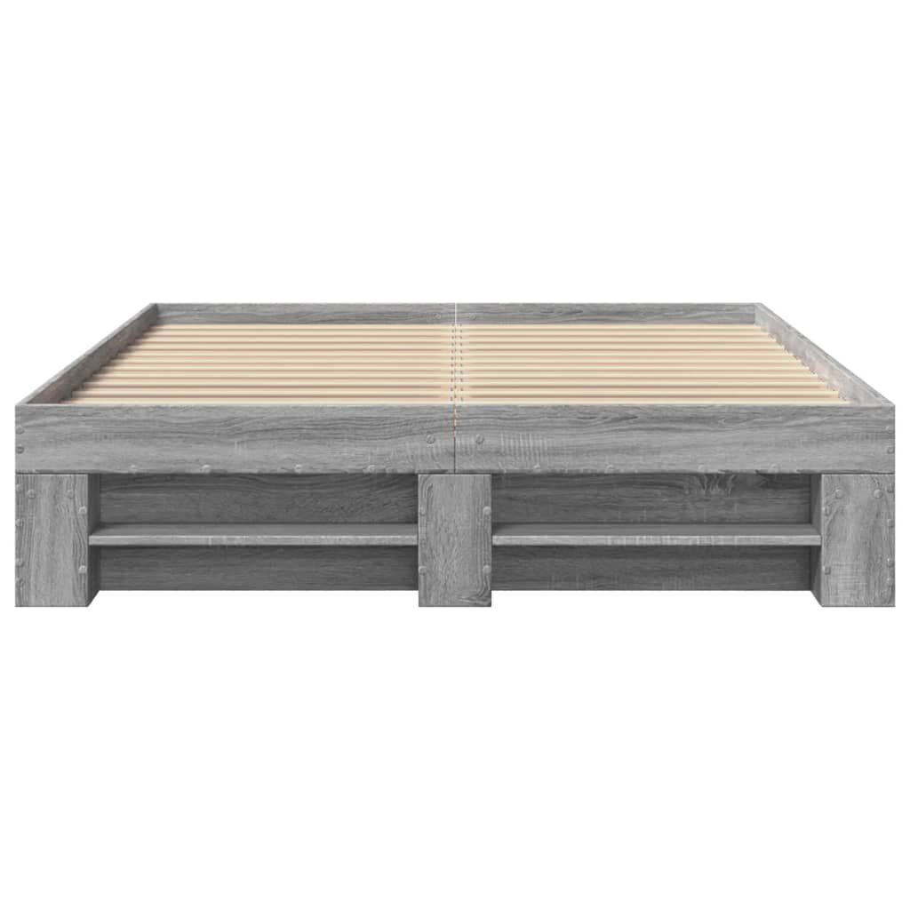 vidaXL Πλαίσιο Κρεβατιού Γκρι Sonoma 140x190 εκ. Επεξεργασμένο Ξύλο