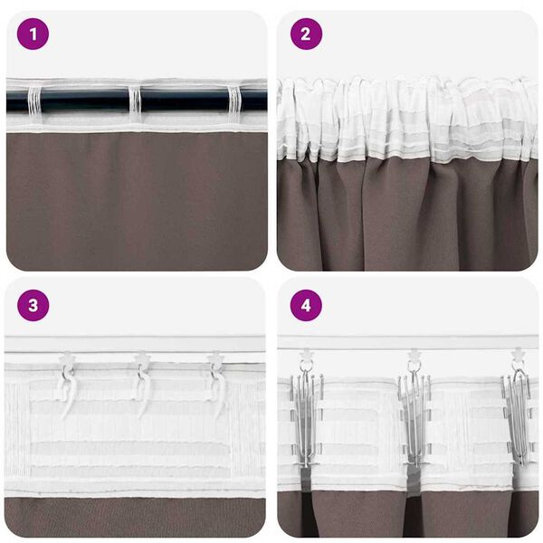 vidaXL Κουρτίνες 2 pcs Σκούρο καφέ Σκούρο καφέ Πολυεστέρας