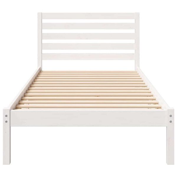 vidaXL Σκελετός Κρεβατιού Λευκό 100 x 220 cm Μασίφ ξύλο πεύκου
