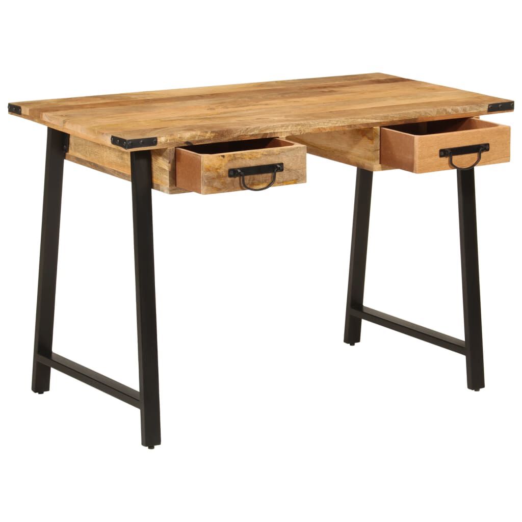 vidaXL Γραφείο με Συρτάρια 105x55x70εκ. από Μασίφ Ξύλο Μάνγκο & Σίδηρο