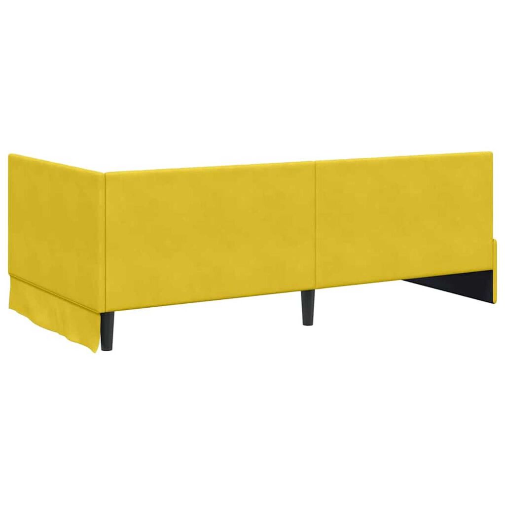 vidaXL Κρεβάτι Γωνίας με κεφαλάρι Κίτρινο 90 x 190 cm Βελούδο