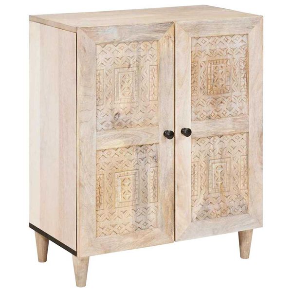 vidaXL Πλαϊνό γραφείο με ράφι Λευκό 60 x 33 x 75 cm Μασίφ ξύλο μάνγκο