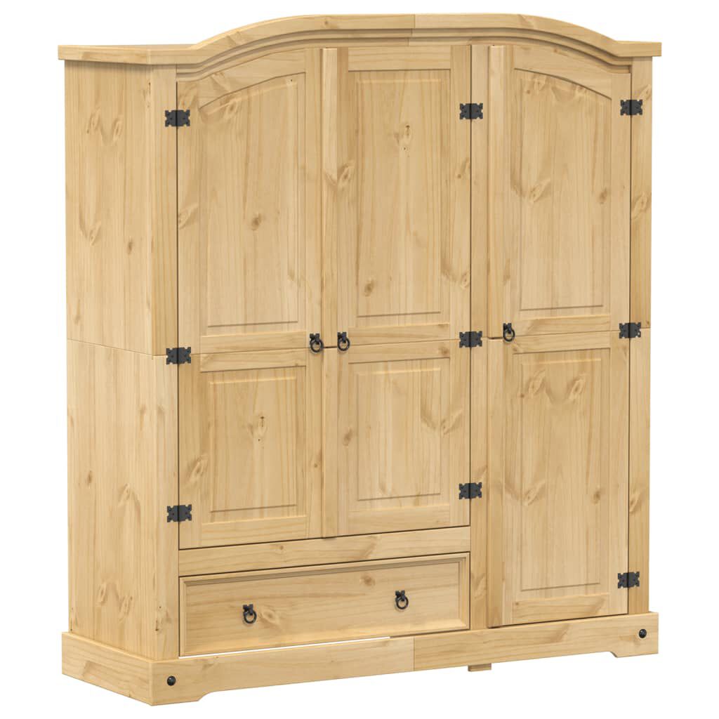 vidaXL Ντουλάπα Corona 151,5 x 52 x 170 εκ. από Μασίφ Ξύλο Πεύκου