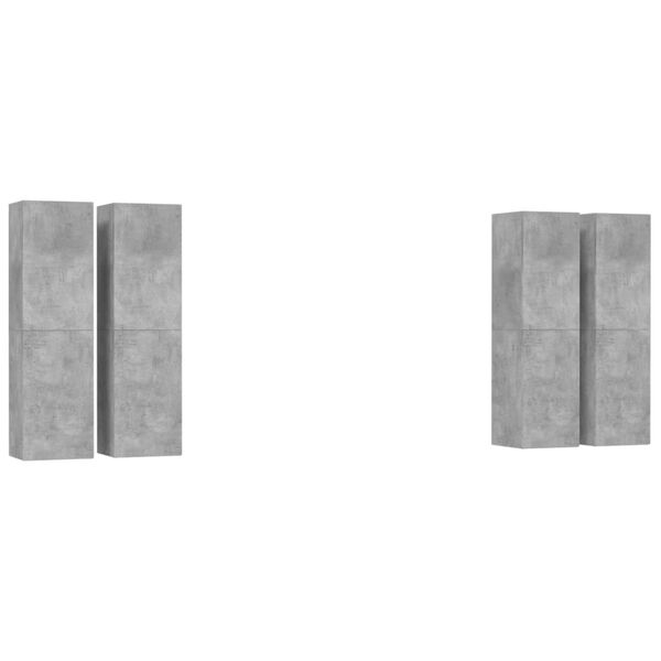 vidaXL Έπιπλα Τηλεόρασης 4 τεμ. Γκρι Σκυρ. 30,5x30x110 εκ. Επεξ. Ξύλο