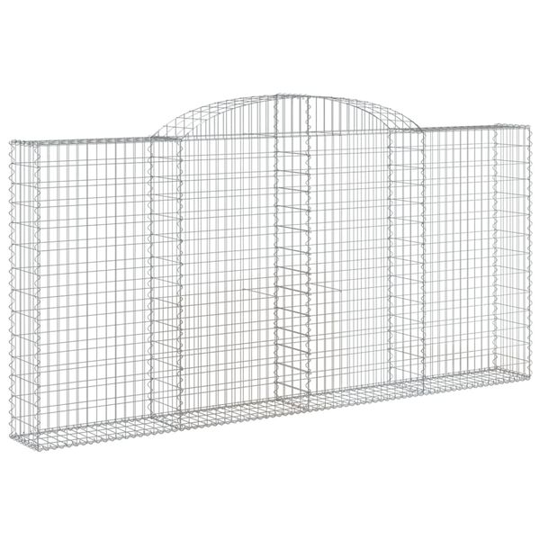 vidaXL Συρματοκιβώτια Τοξωτά 7 τεμ. 300x30x140/160 εκ. Γαλβαν. Ατσάλι