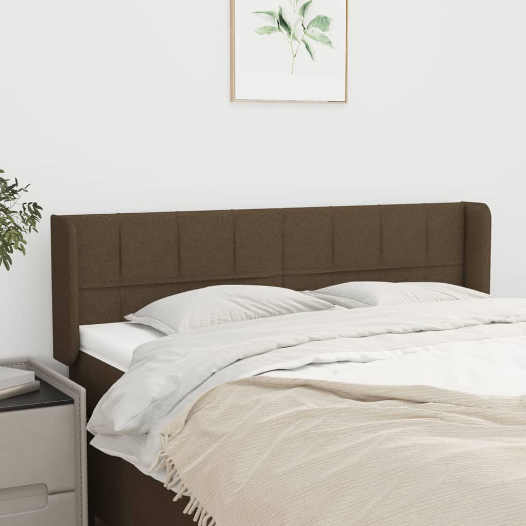 vidaXL Κεφαλάρι με Πτερύγια Σκούρο Καφέ 147x16x78/88 εκ. Υφασμάτινο