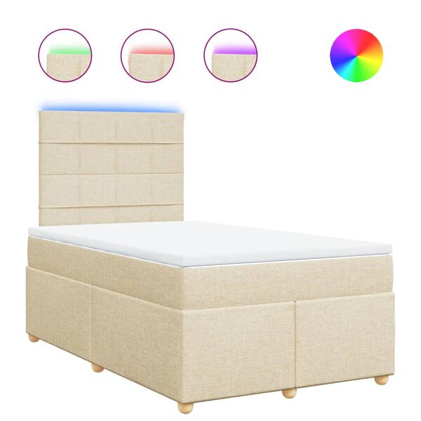 vidaXL &Kappa;&rho;&epsilon;&beta;ά&tau;&iota; Boxspring &mu;&epsilon; &Sigma;&tau;&rho;ώ&mu;&alpha; &Kappa;&rho;&epsilon;&mu; 120x200 &epsilon;&kappa;. &Upsilon;&phi;&alpha;&sigma;&mu;ά&tau;&iota;&nu;&omicron;