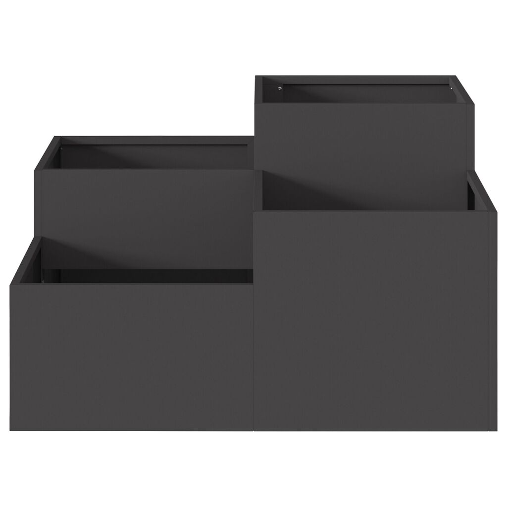 vidaXL Γλάστρα Κήπου 80x80x48 εκ Μαύρο Ατσάλι
