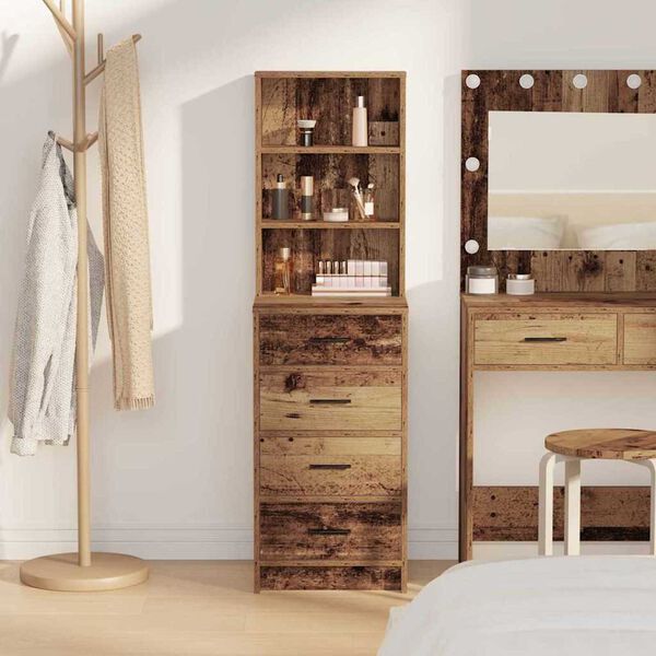 vidaXL Highboard Παλαιό ξύλο 40 x 41 x 135 εκ. Επεξεργασμένο ξύλο