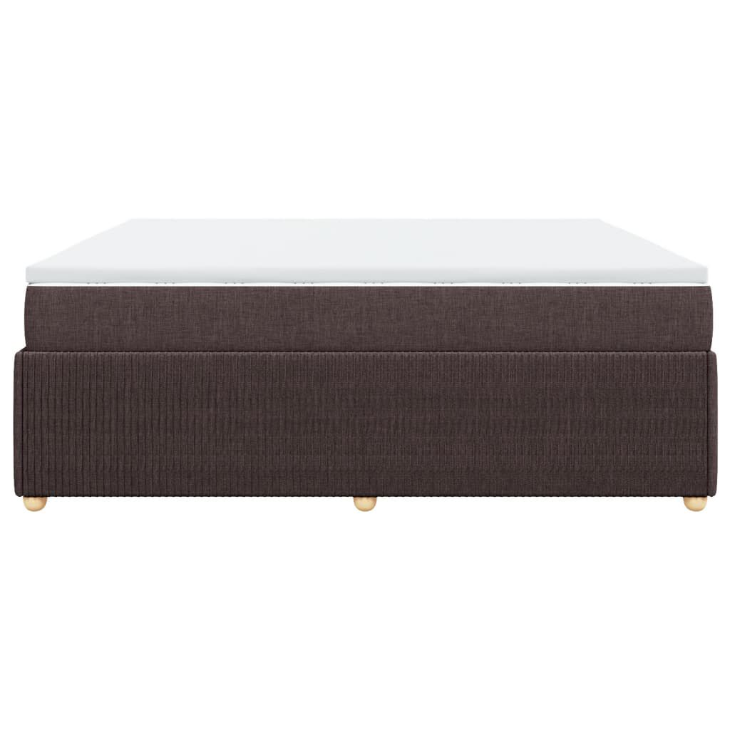 vidaXL Κρεβάτι Boxspring με Στρώμα Σκούρο Καφέ 180x200 εκ Υφασμάτινο