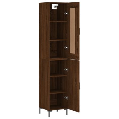 vidaXL Ντουλάπι Καφέ Δρυς 34,5 x 34 x 180 εκ. από Επεξεργασμένο Ξύλο