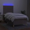 vidaXL &Kappa;&rho;&epsilon;&beta;ά&tau;&iota; Boxspring &mu;&epsilon; &Sigma;&tau;&rho;ώ&mu;&alpha; & LED Taupe 90x190 &epsilon;&kappa;. &Upsilon;&phi;&alpha;&sigma;&mu;ά&tau;&iota;&nu;&omicron;