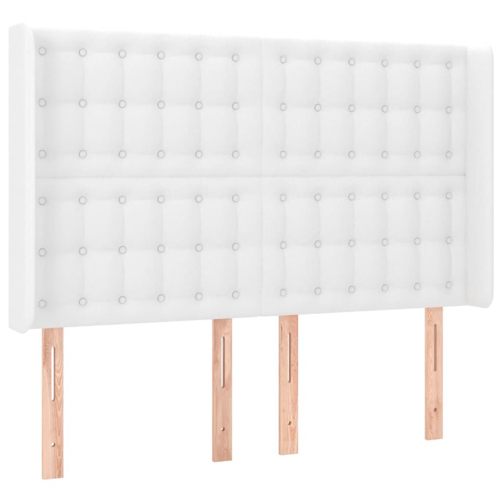vidaXL Κρεβάτι Boxspring με Στρώμα & LED Λευκό 140x200 εκ. Συνθ. Δέρμα