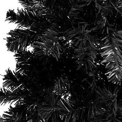 vidaXL Χριστουγεννιάτικο Δέντρο Προφωτ. Slim με Μπάλες Μαύρο 150εκ
