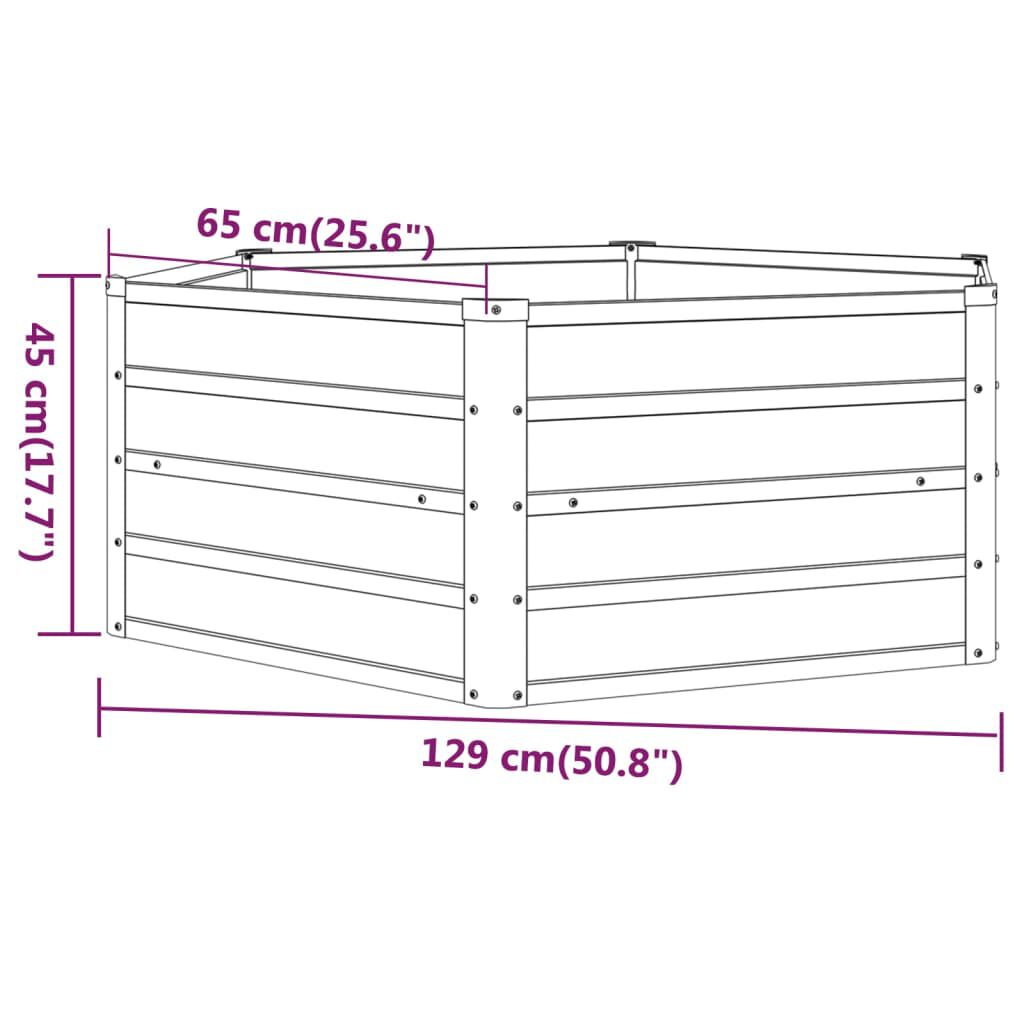 vidaXL Ζαρντινιέρα Σκουριασμένο 129x129x45 εκ. Ατσάλι Σκληρυθέν Αέρα