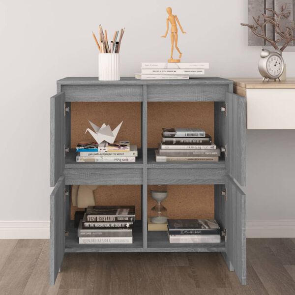 vidaXL Ντουλάπια 2 τεμ. Γκρι Sonoma 70 x 41 x 75 εκ. από Επεξ. Ξύλο