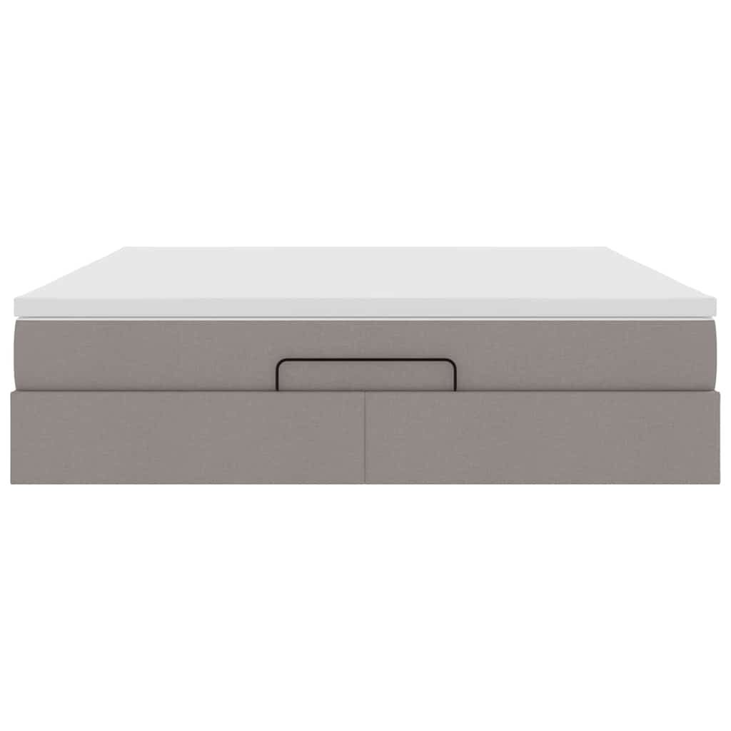 vidaXL Οθωμανικό κρεβάτι με στρώμα Taupe 180x200cm ύφασμα